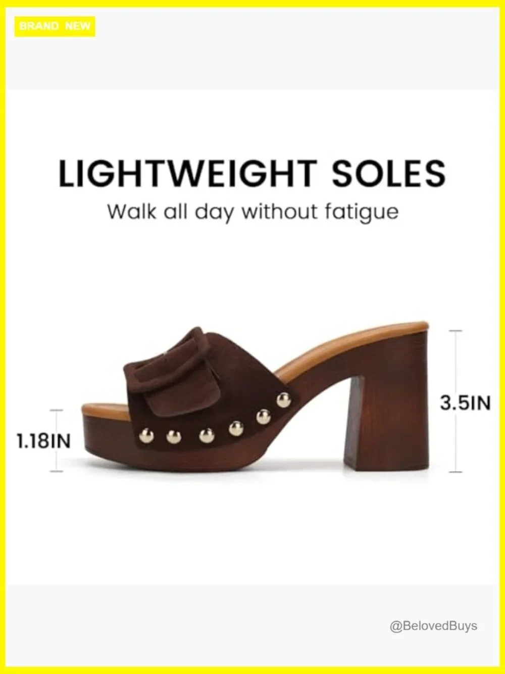 Women's Platform Chunky Heels Sandals Suede High Block Heeled Slide Mules
